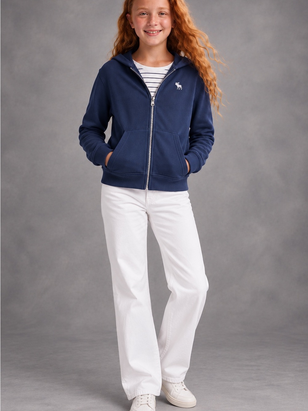 abercrombie kids Navy Zip-Up Hoodie